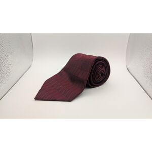 Kenneth Cole New York • Handmade Imported Silk Tie • Burgundy Geometric